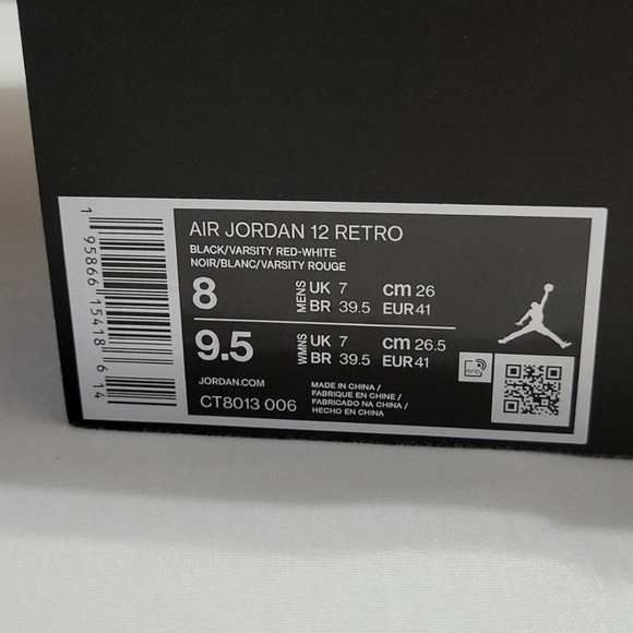 Jordan 12 Playoff 2022 Mens Size 8 and 11 - Picture 4 of 4